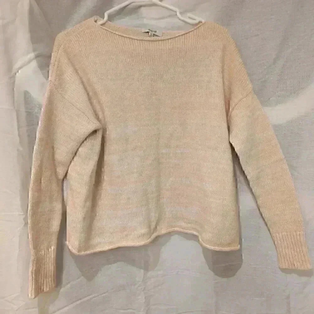 Madewell light peach sweater xs